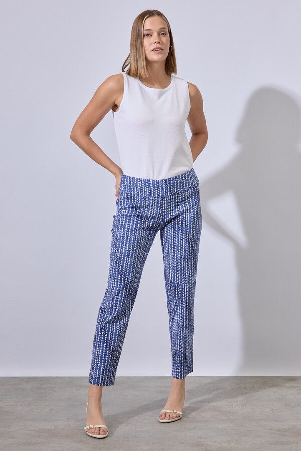 Pantalon Printed AZUL/BLANCO