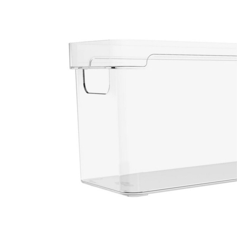 Caja cesto organizador plástico transparente 37x10x13 cm OU Caja Cesto Organizador Plástico Transparente 37x10x13 Cm Ou