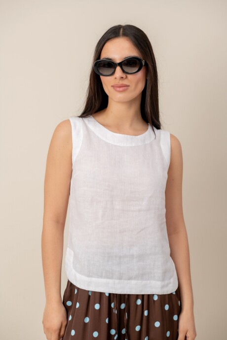 Musculosa lino Blanco