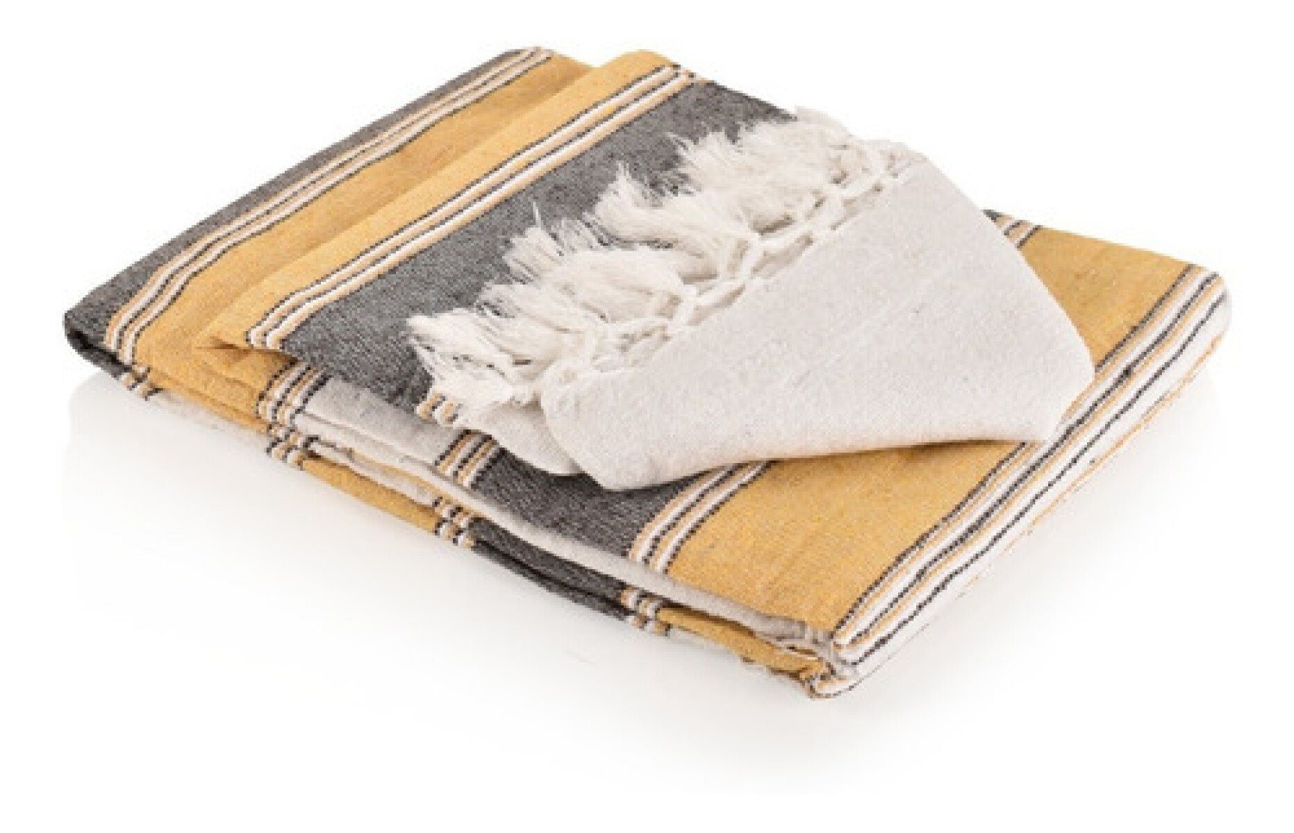 Colcha Cubrecamas Mostaza Tela India 2 Plazas 