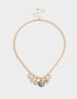 Collares Cortos Metal diferenciado Collar Corto Multi Dijes De Medallones - Dorado Burnish Gold
