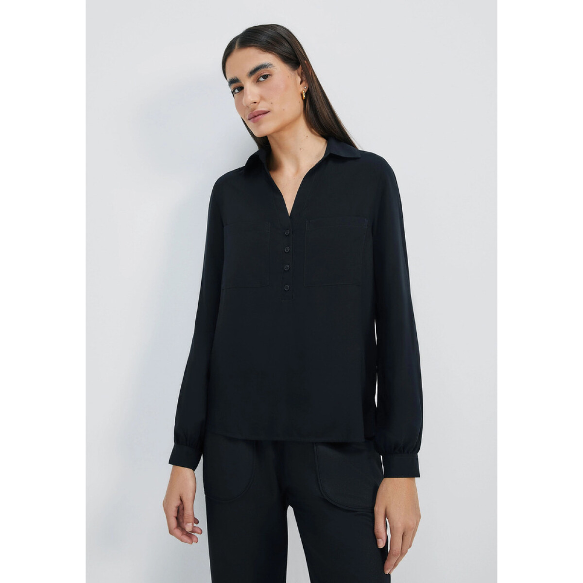 CAMISA ML FEM - PRETO ESCURO 