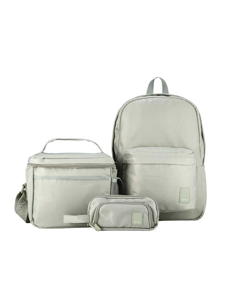 Kit Mochila + Lonchera + Cartuchera Spirit Essence - Oliva 