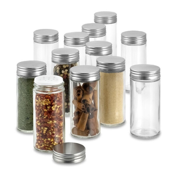 Especiero Redondo Giratorio 16 Frascos De Vidrio Acero Inox Especiero Redondo Giratorio 16 Frascos De Vidrio Acero Inox