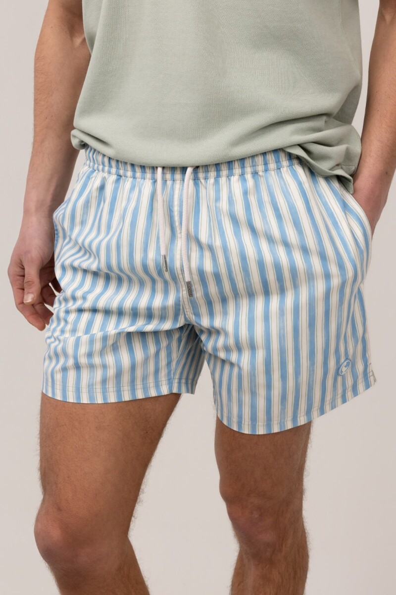 Short de Baño Rayas Azul