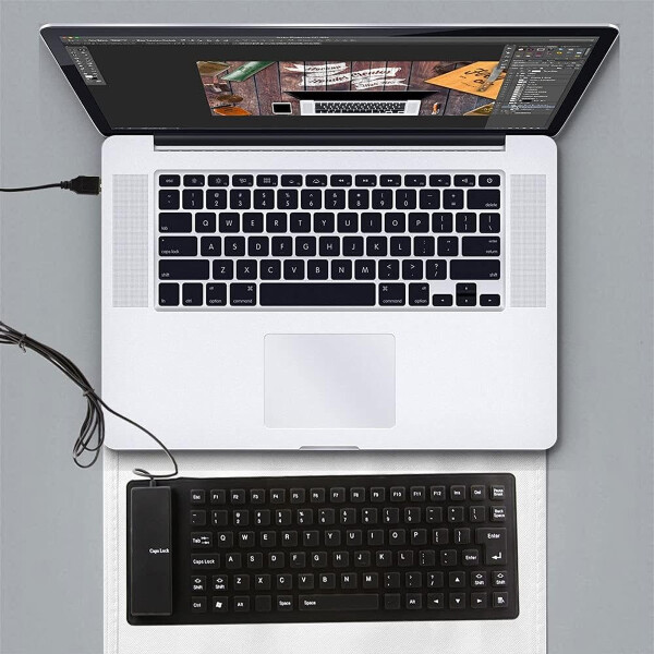 Teclado Flexible Con Cable Ledstar Wb-86 NEGRO