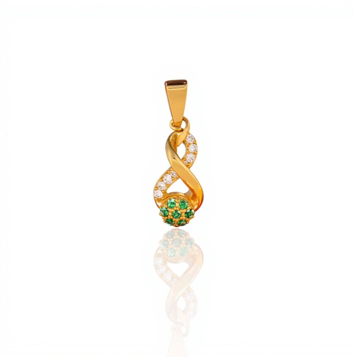 Dije Infinito-Oro bajo-Piedra Zirconia-CP8518 - conpiedra 