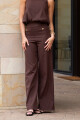 PANTALON P240/26 SIN PRETINA CON VISTA INTERNA CIERRE AL COSTADO Marron