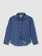 Camisa Vaquera Cuello Normal Con Tapeta Azul Claro
