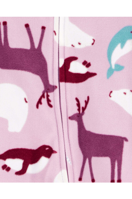 Pijama una pieza de micropolar con pie, diseño ártico Sin color