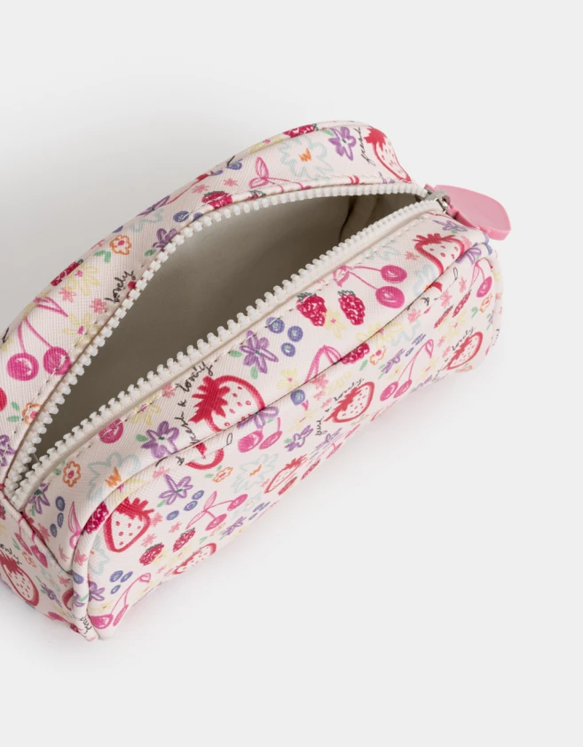Porta Cosméticos Estampados Porta Cosméticos Cuerina Frutas - Blanco Crudo