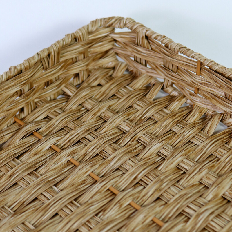CESTA RECT SIMIL RATAN BEIGE GDE Unica