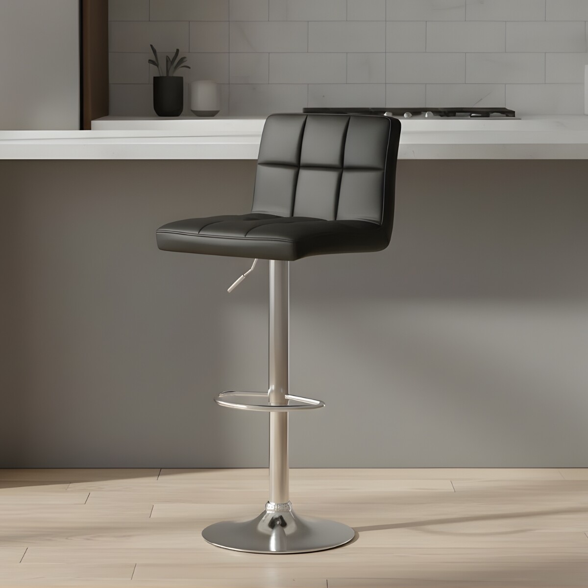 Butaca regulable en altura con respaldo - NEGRO 