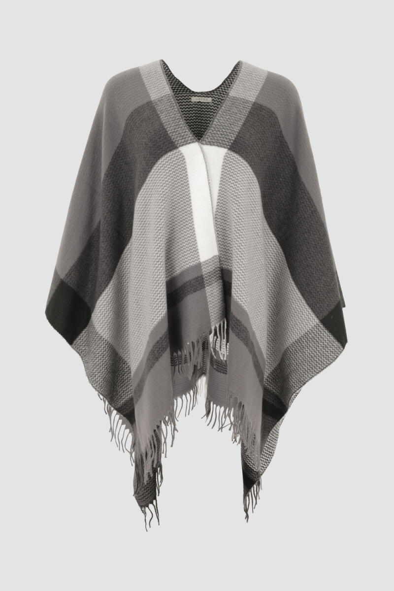 Poncho tres colores Negro