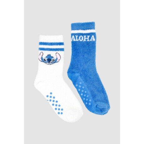 Pack x2 medias chenille infantil media caña con abs lilo Variante 26