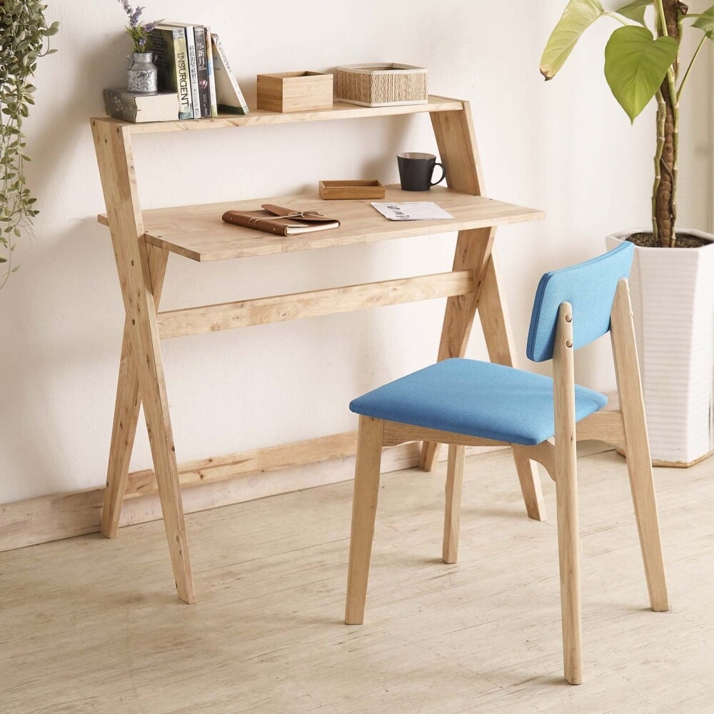 ESCRITORIO MADERA NATURAL-BEIGE ZIGZAG