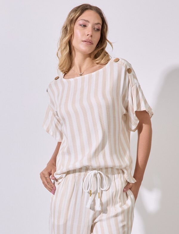 Blusa Botones BEIGE