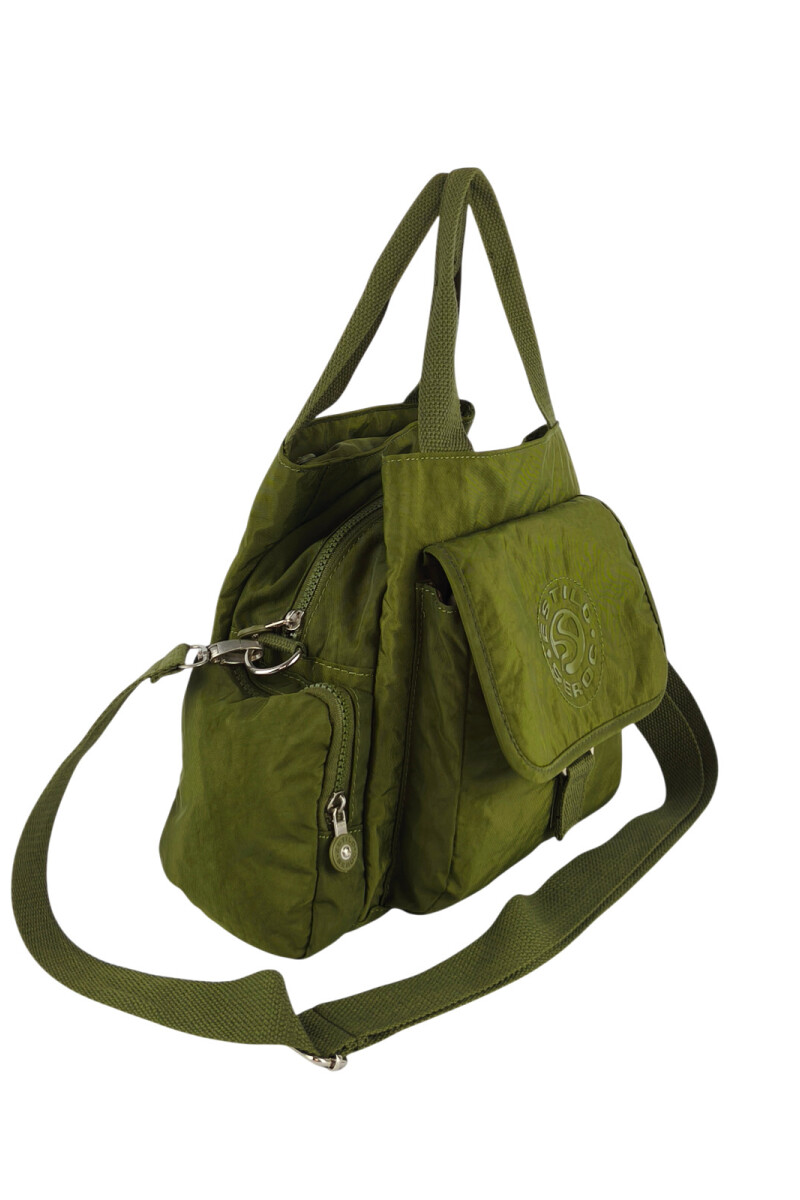 bolso morral doble fuelle verde