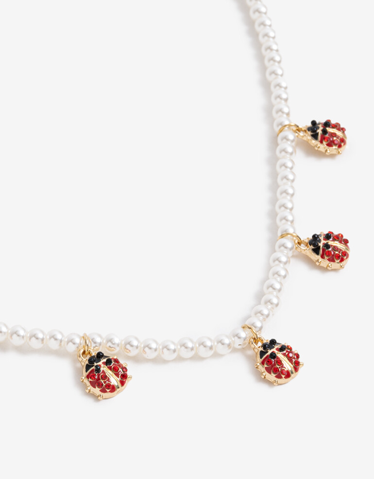 Collares Cortos Color Collares Cortos Lady Bug - Dorado