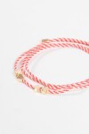 Pulsera cordón dijes metálicos rojo