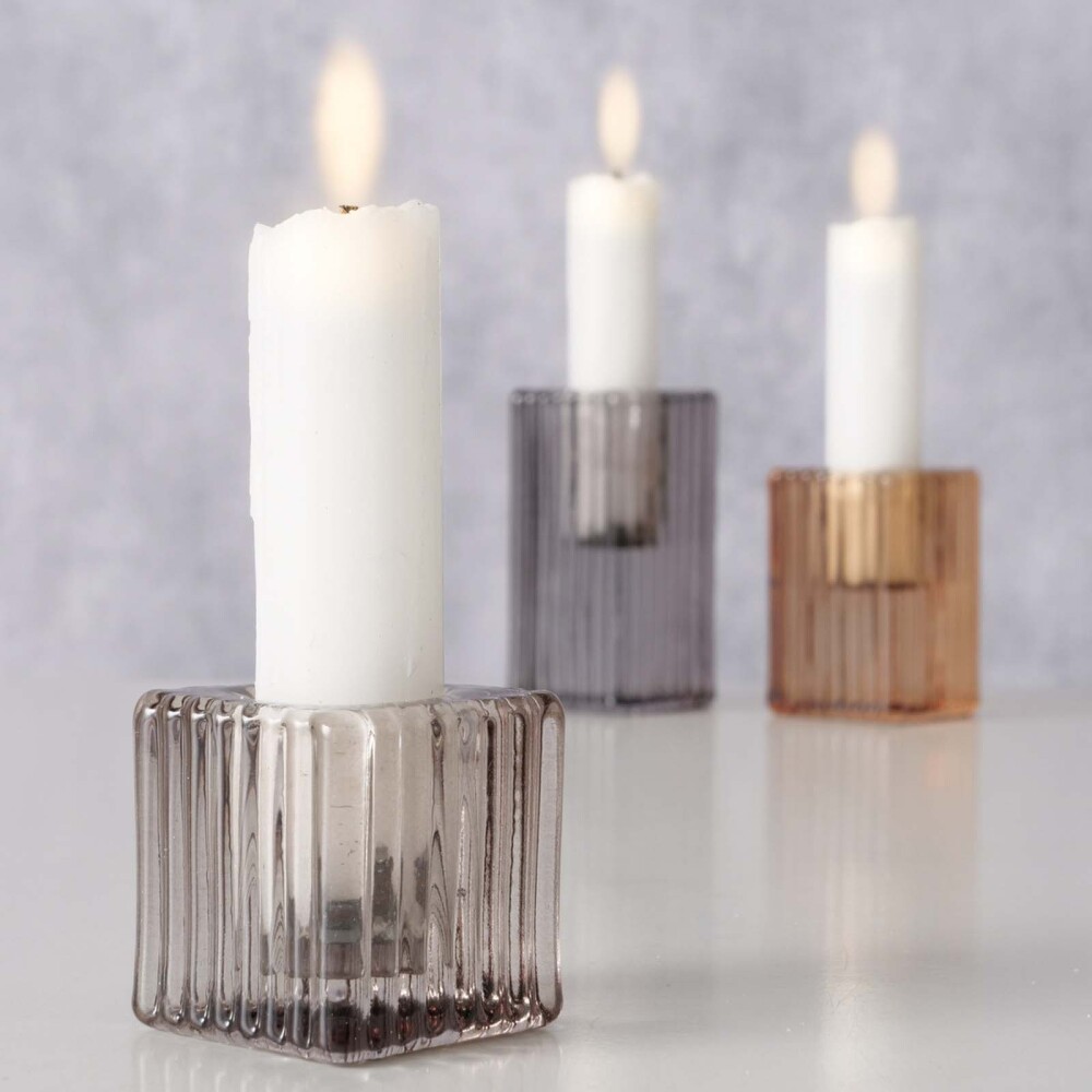 PORTAVELAS NIRA SMALL VIDRIO GRIS 2051281