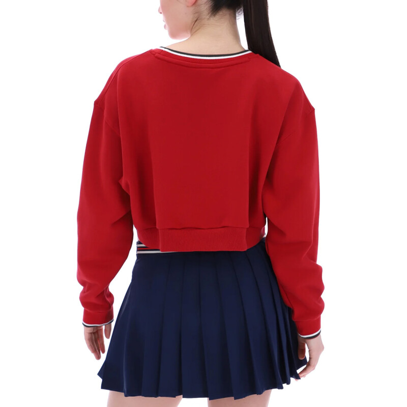 Buzo Crop Mujer Fila Pullover Rojo