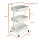 Carrito Rack Multiusos Organizador 3 Estantes 100% Metal Blanco