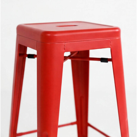 Butaca Taburete Alta Metálica Tolix Puppets Cocina Rojo