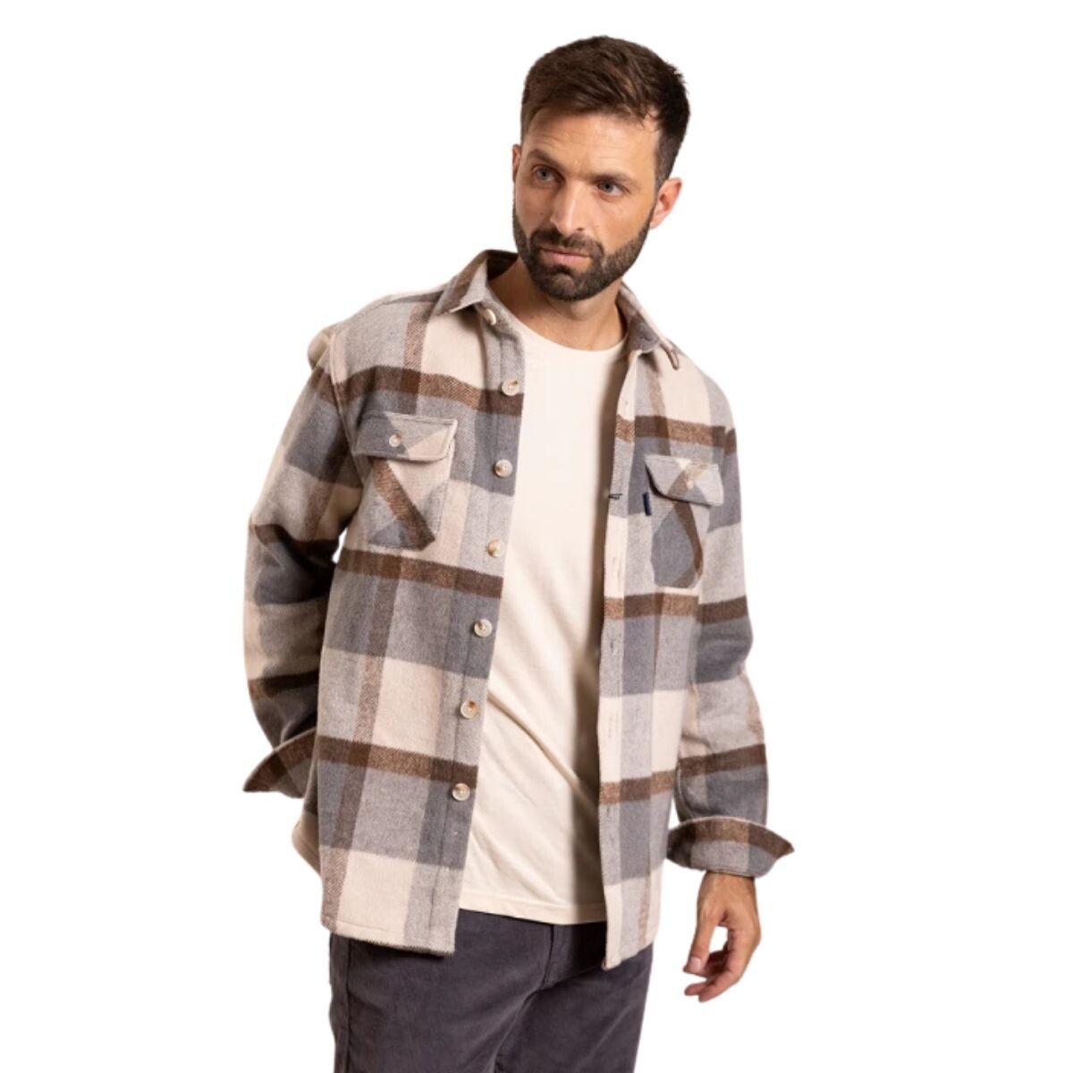 CAMISA COBAN S-XXXL - MARRON 