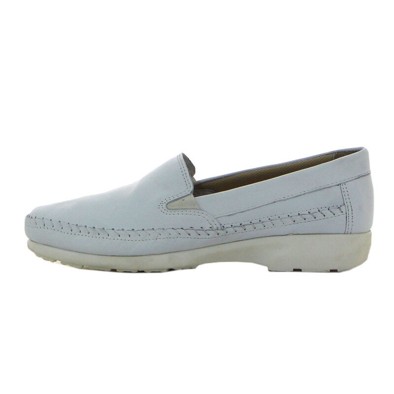 Mocasín Country de Mujer C/Elástico S/Oscura Napa Blanco