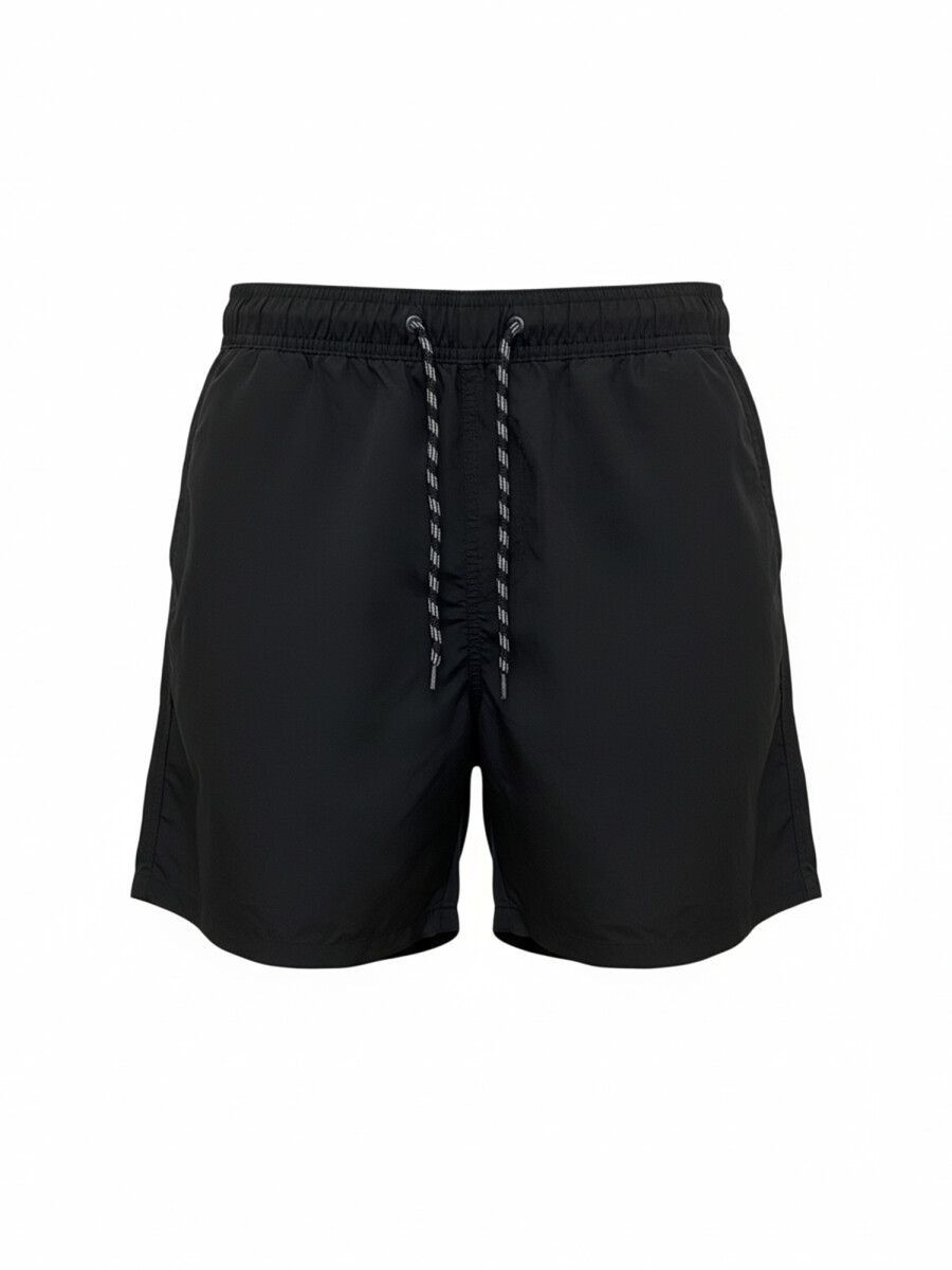 Short de baño liso - negro 