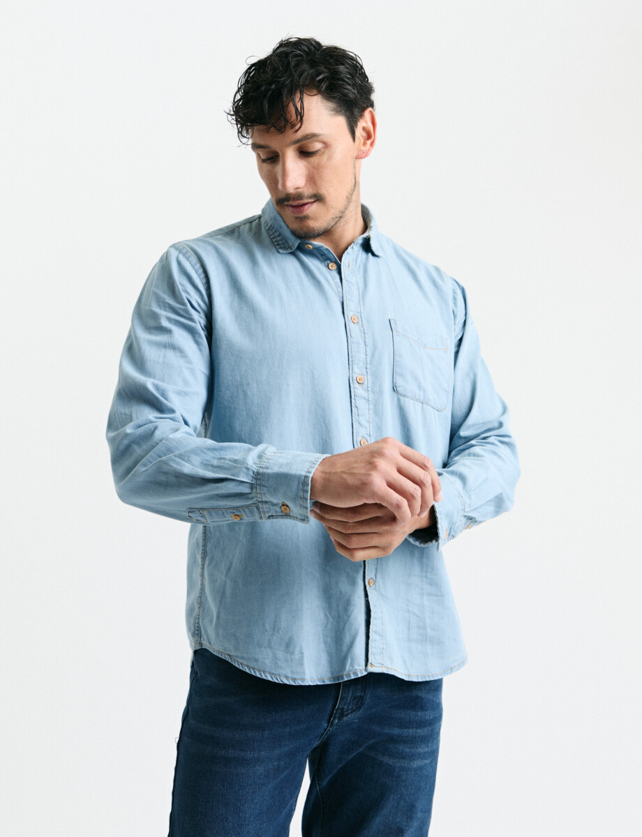 012468 CAMISA TIPO JEAN HARRY Celeste