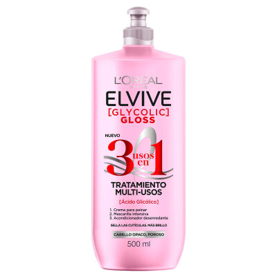 Tratamiento Multiusos 3 En 1 Elvive Glycolic Gloss 500 Ml. Tratamiento Multiusos 3 En 1 Elvive Glycolic Gloss 500 Ml.