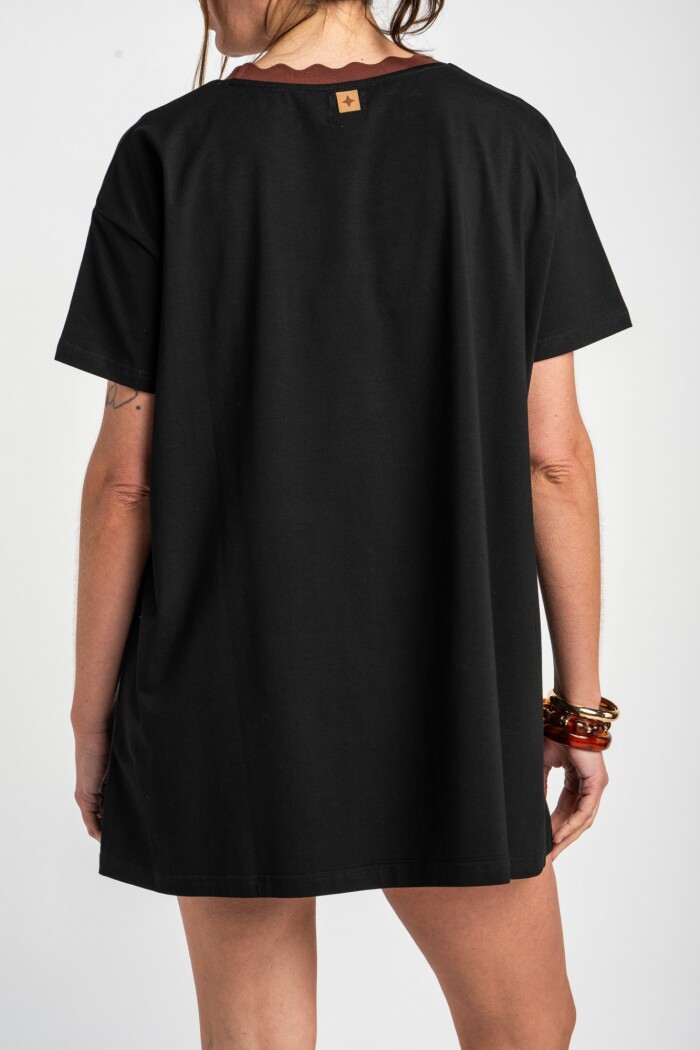 Vestido Manga Corta Negro