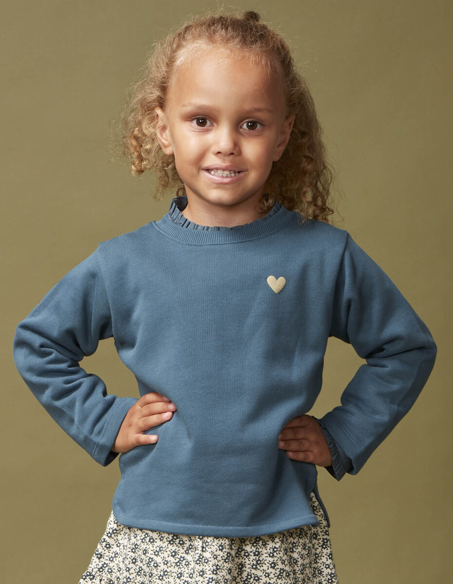 Sudadera Con Print En La Espalda - Petroleo 