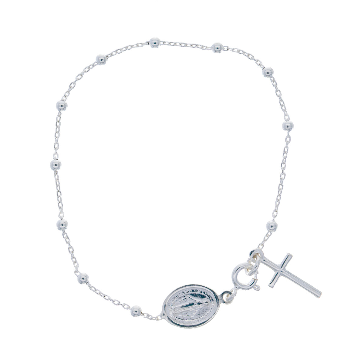 Pulsera de plata 925, tipo rosario. 