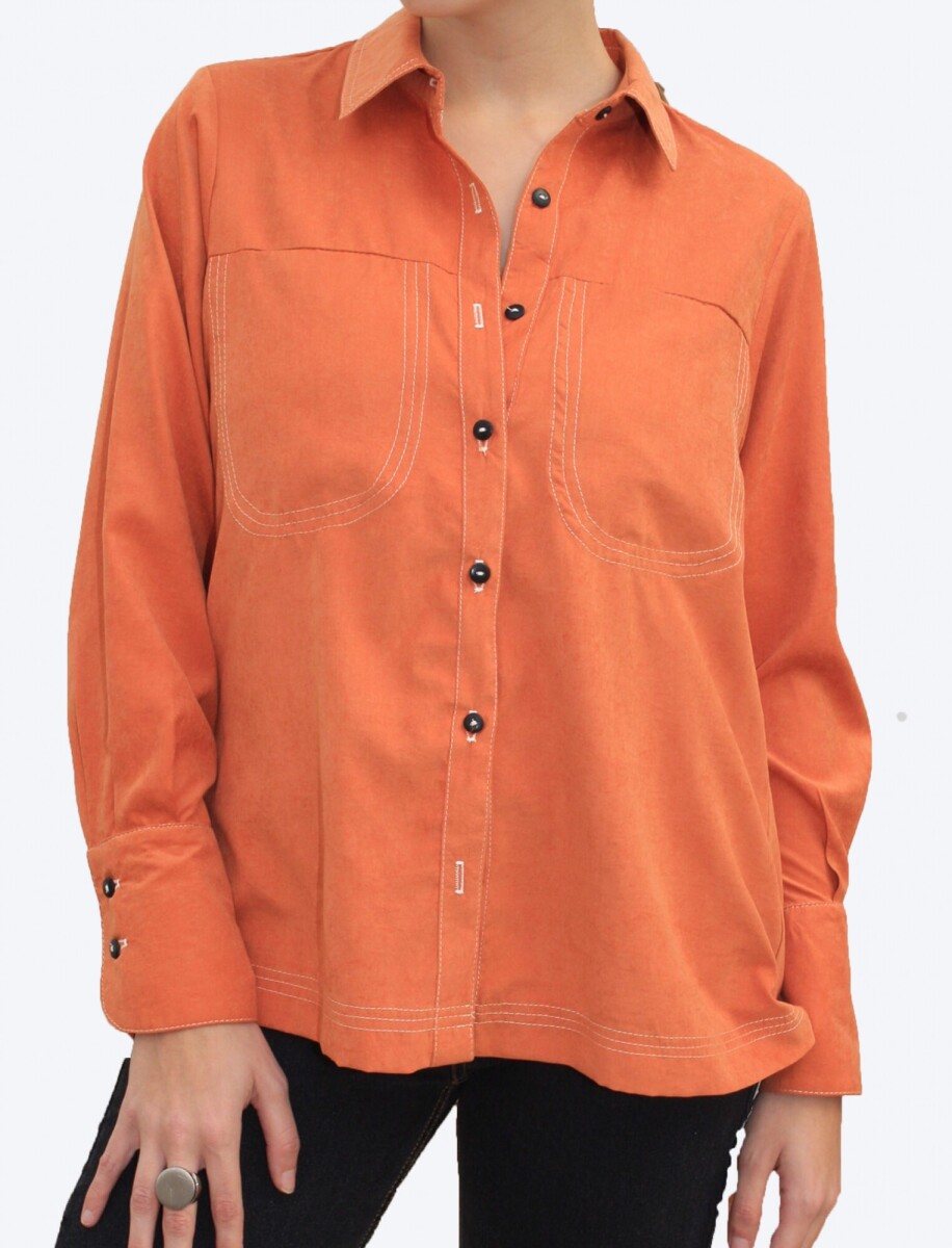 Camisa Pacífico Cupró - Naranja 