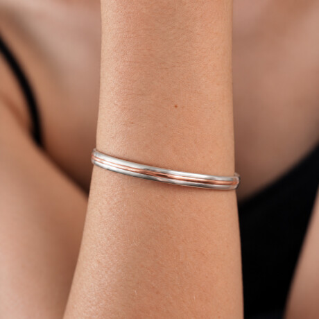 Pulsera Bicolor de plata 925 y oro rosa 18k Pulsera Bicolor de plata 925 y oro rosa 18k
