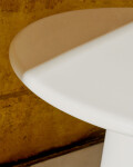 Mesa de centro Albanella de cemento con acabado blanco brillante Ø65 cm