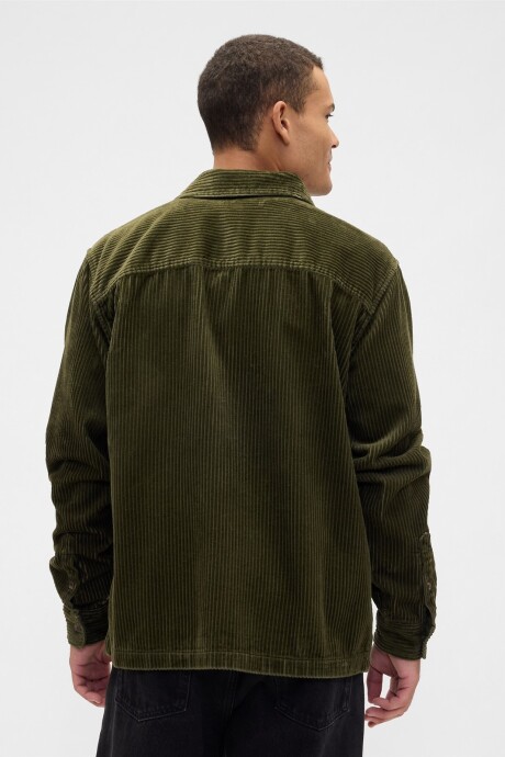 Sobrecamisa De Pana Hombre Olive Night 19-0515Tcx