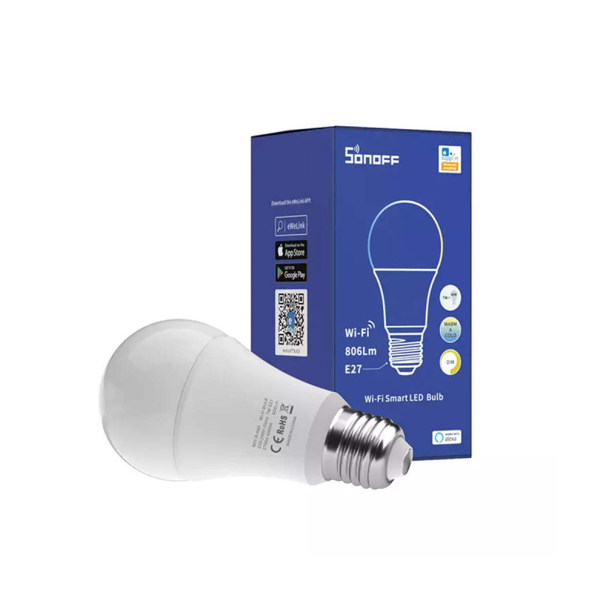 Lámpara LED bulbo 9W E27 bco dinám.-B02BA60 SONOFF - SO0510 