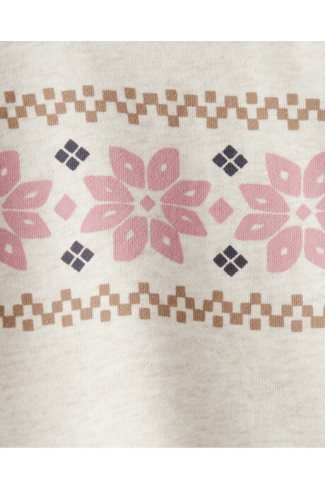 Set dos piezas de algodón, pantalón acanalado y buzo, crema Sin color