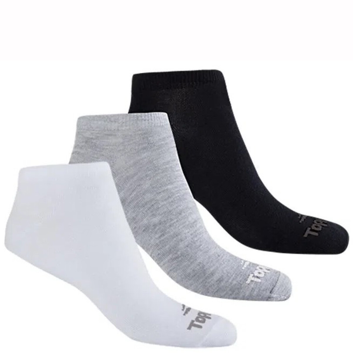Medias Infantiles Topper x3 Soquete Kids Topper - Blanco - Gris - Negro 