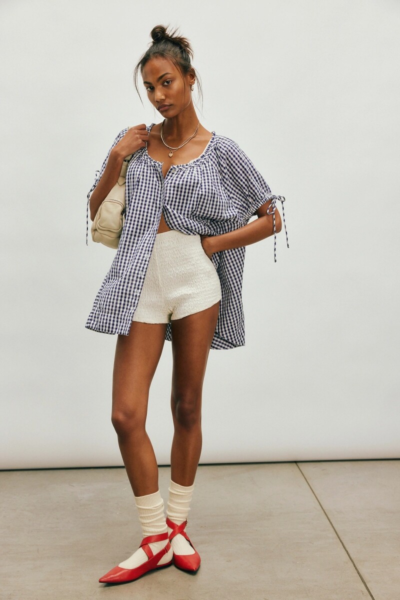 TUNICA FARLEY GINGHAM Azul