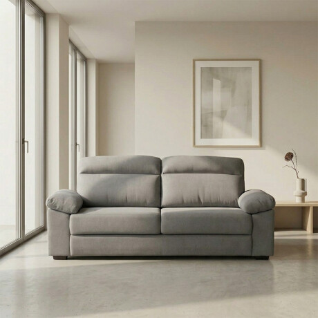 Sofá Owen - Tela Microfibra - 3 cuerpos 12091 (Gris)