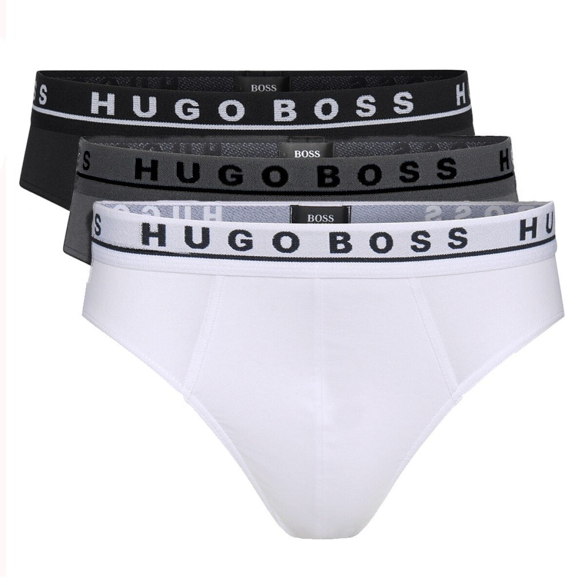 Hugo Boss -Pack de slip de algodón X 3 - Negro 