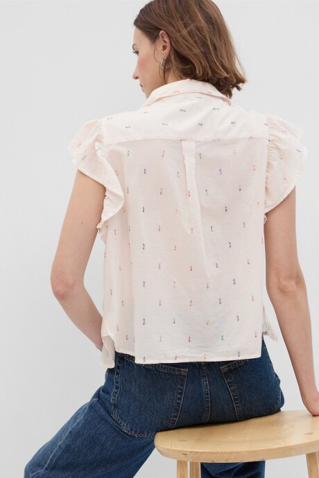 Camisa Manga Con Volados Mujer Sp May Mltidot