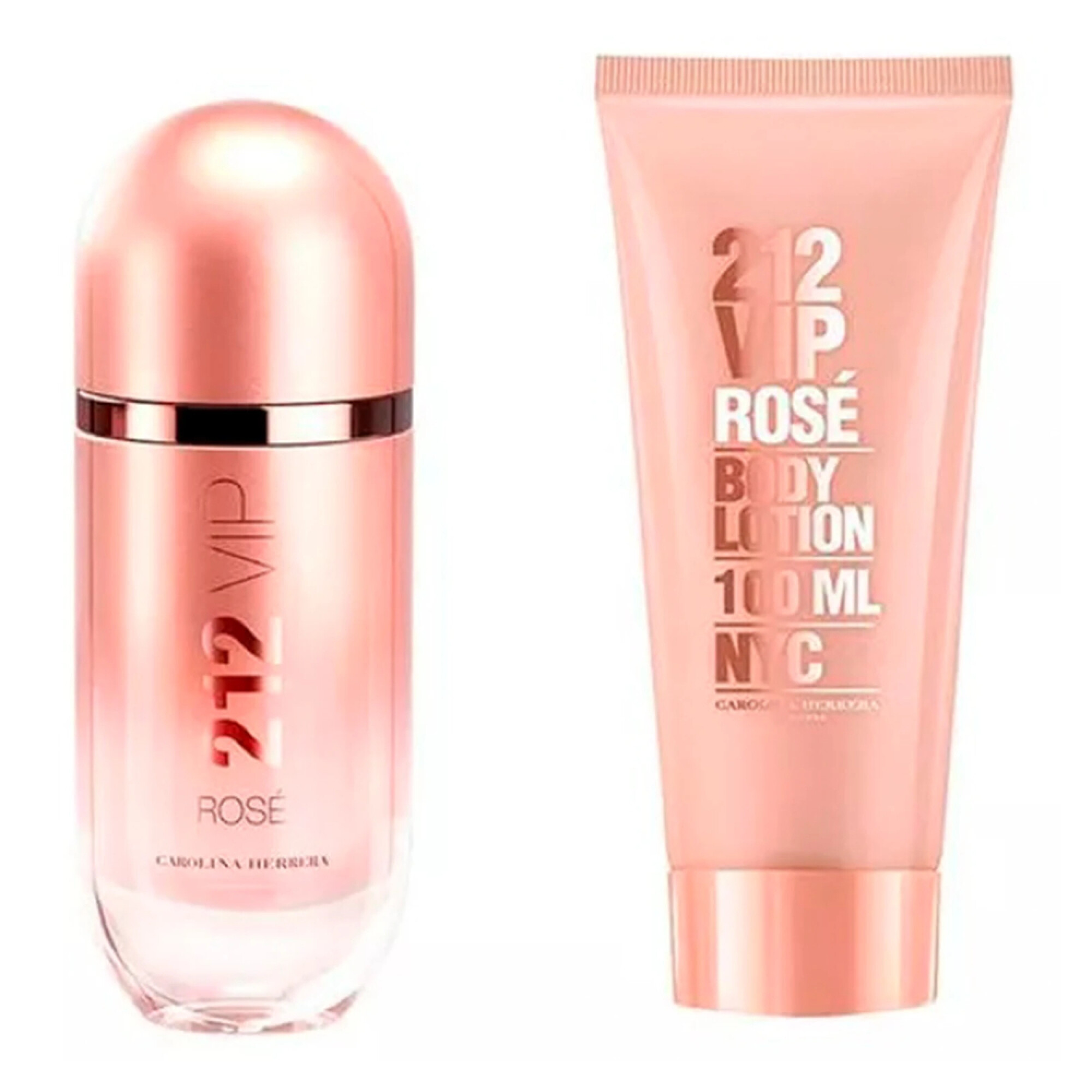 Perfume Carolina Herrera 212 Vip Rose 80ml Body Lotion 100ml San Roque
