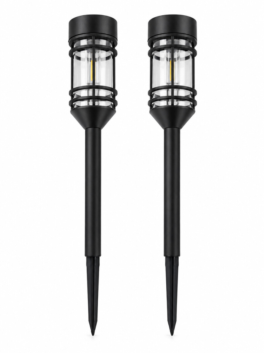 LÁMPARA SOLAR PARA JARDIN SET X 2 - NEGRO 