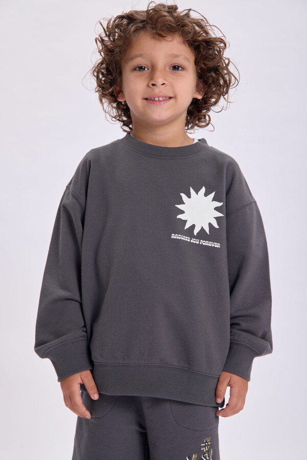 Buzo deportivo estampado Gris